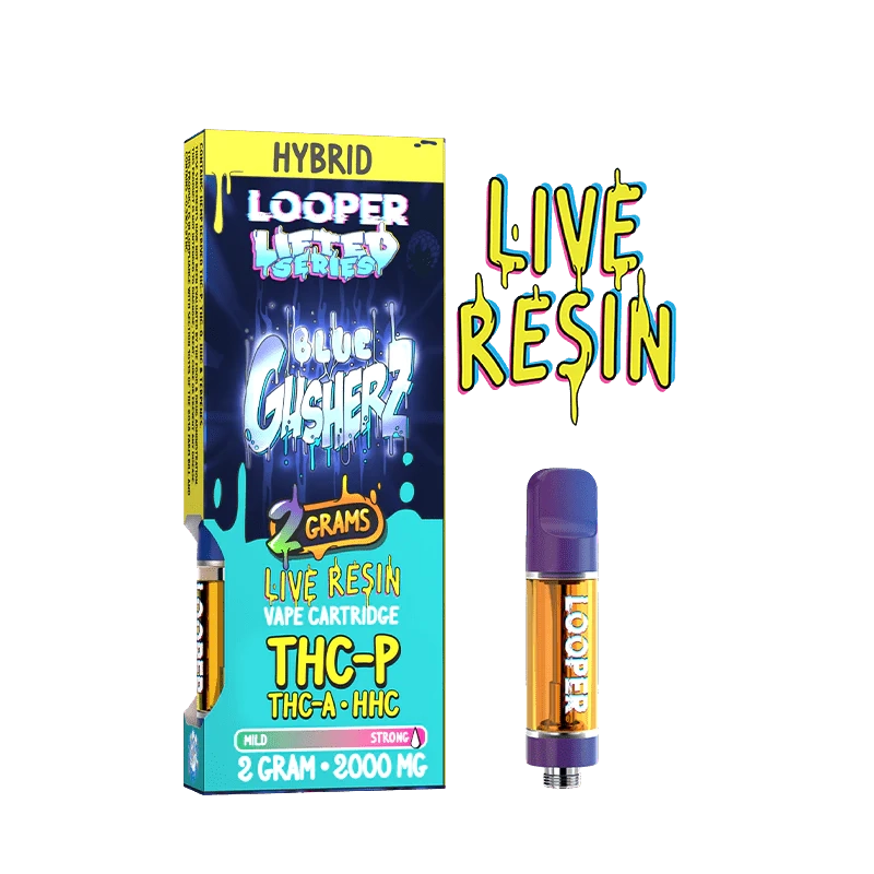Cartucho Blue Gusherz 2000 mg de Looper Lifted Series — cepa híbrida con sabor frutal