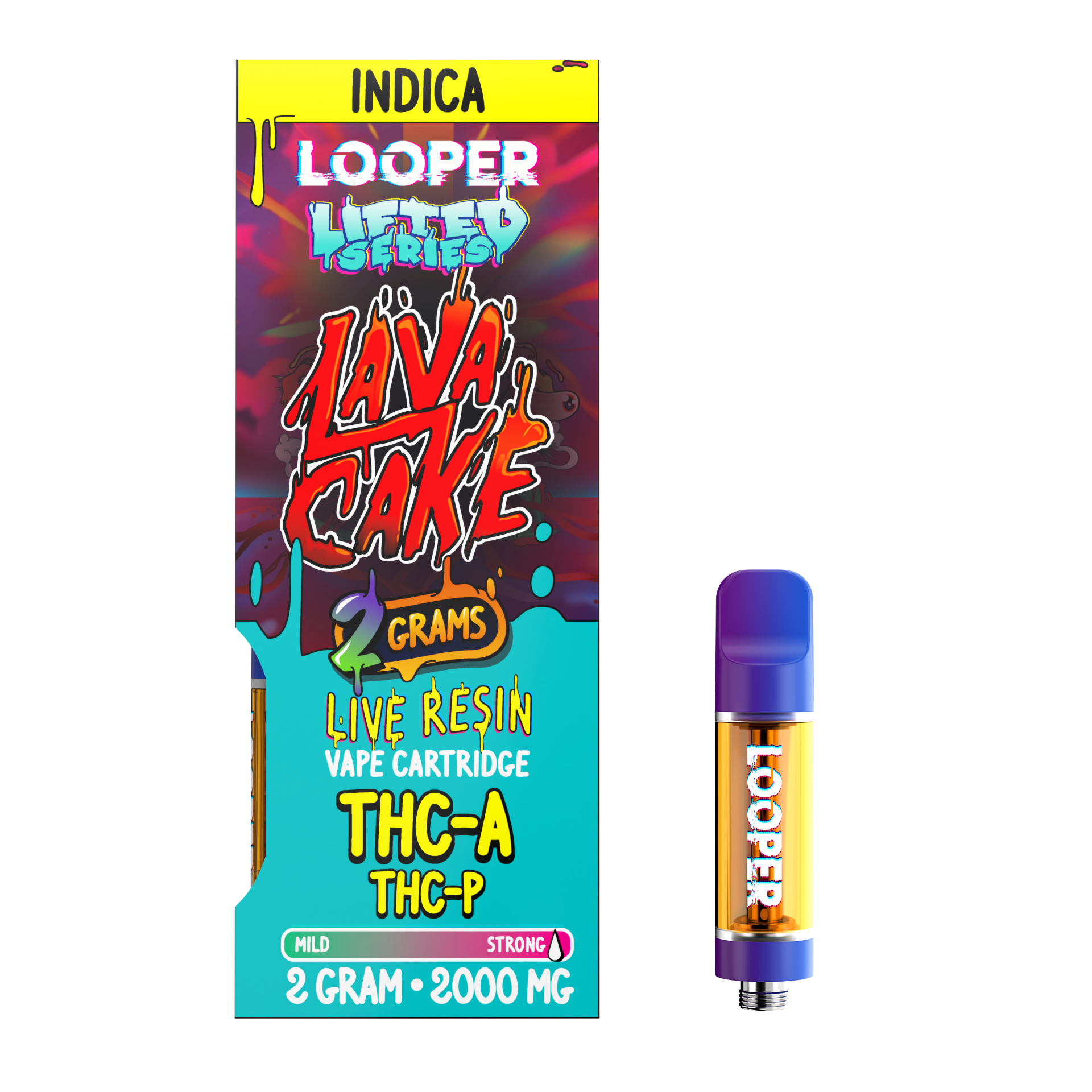 Cartucho Lava Cake 2000 mg Looper — índica sabor chocolate y vainilla