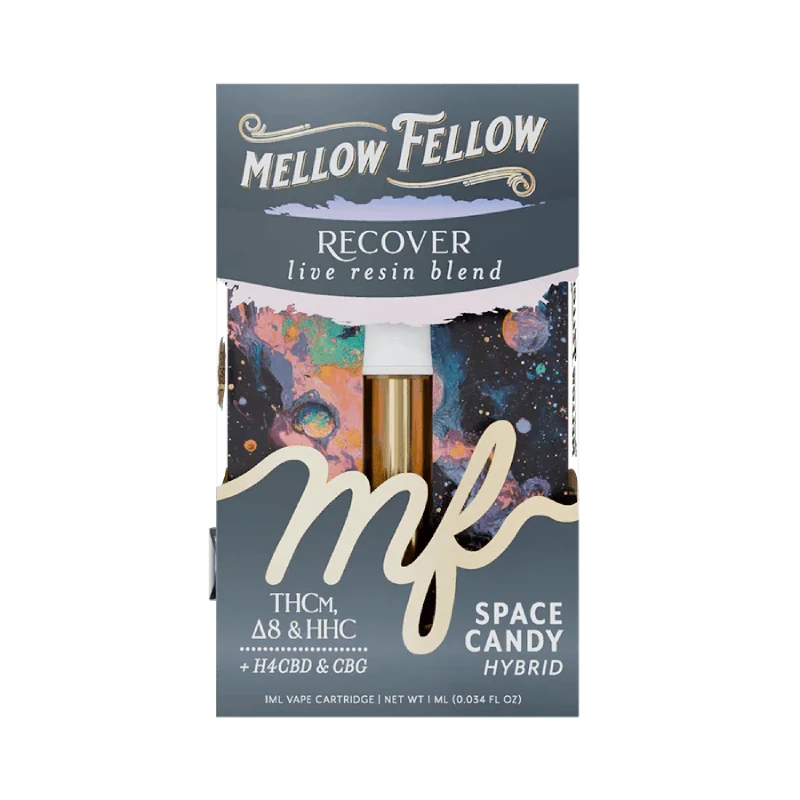 Cartucho Space Candy 1000 mg de Mellow Fellow, híbrida con sabor a manzana acaramelada y berries
