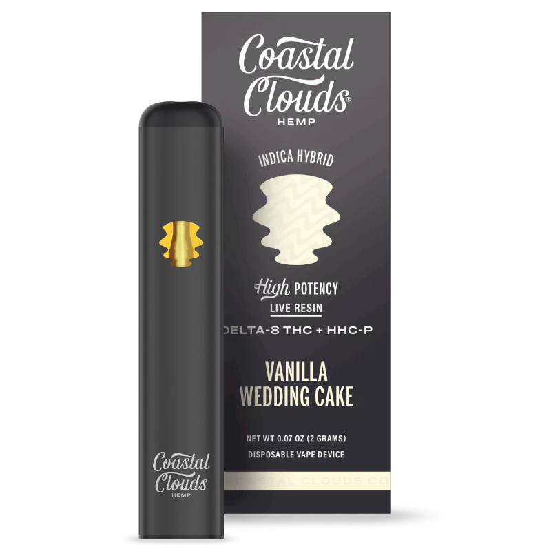 Desechable Coastal Clouds Vanilla Wedding Cake 2000 mg índica — Pluma de Wax
